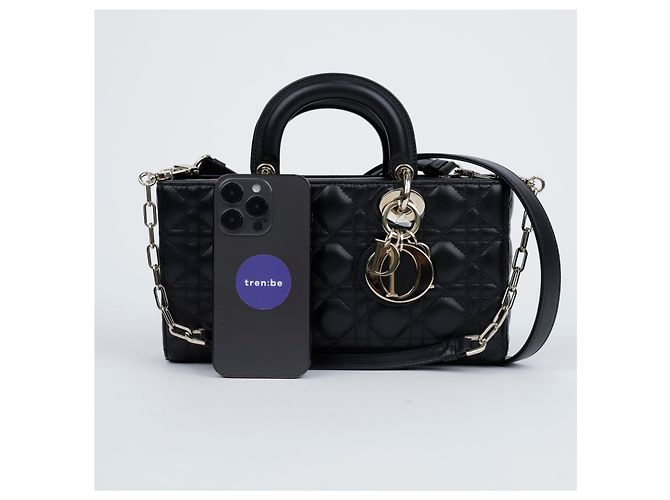 Borsa Lady Dior Medium Cannage in agnello nero - vista 9