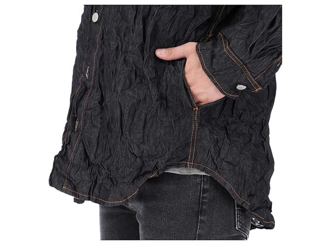 Acne Crinkle Denim Jacke Schwarz - Ansicht 10
