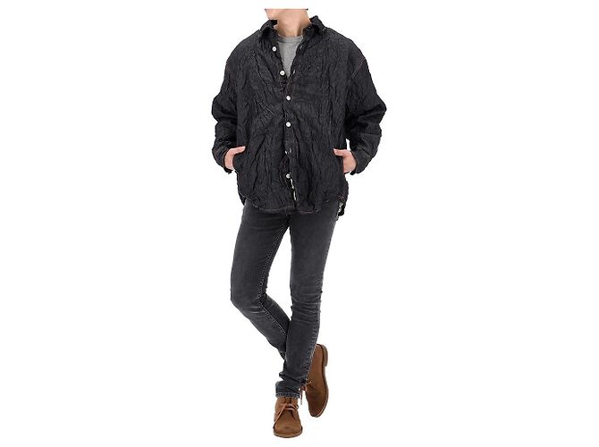 Acne Crinkle Denim Jacke Schwarz - Ansicht 12