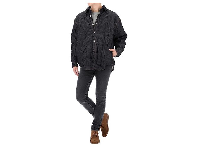 Acne Crinkle Denim Jacke Schwarz - Ansicht 14