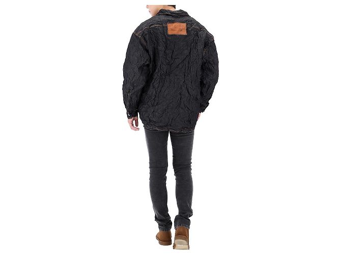 Acne Crinkle Denim Jacke Schwarz - Ansicht 15