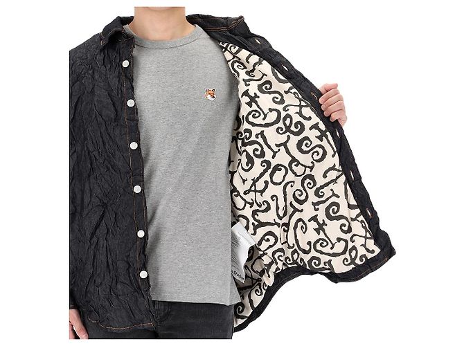 Acne Crinkle Denim Jacke Schwarz - Ansicht 17