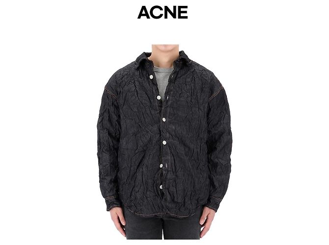 Acne Crinkle Denim Jacke Schwarz - Ansicht 5