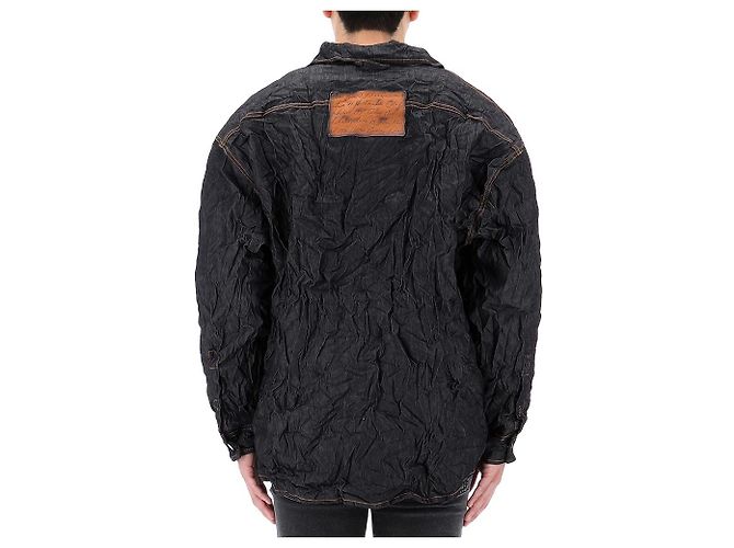 Acne Crinkle Denim Jacke Schwarz - Ansicht 7