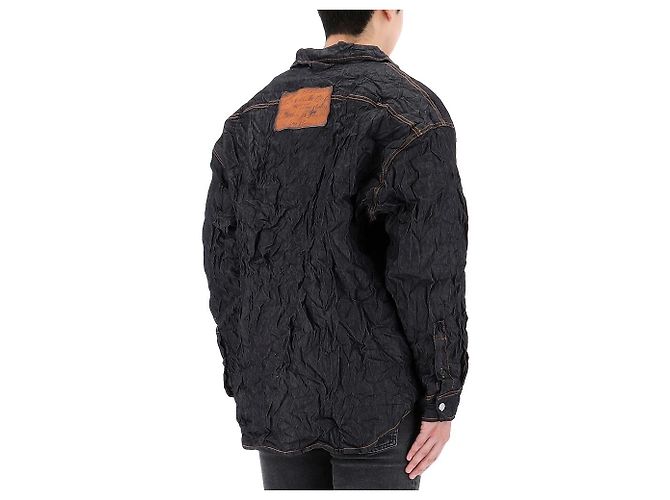 Acne Crinkle Denim Jacke Schwarz - Ansicht 8