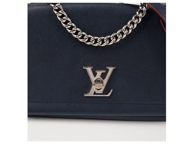 Louis Vuitton Leder-Tote-Schultertasche Navy Blau - Ansicht 2