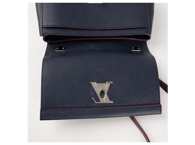 Louis Vuitton Leder-Tote-Schultertasche Navy Blau - Ansicht 8