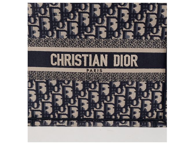 Dior Small Book Tote Bag Oblique Navy Blu - vista 2