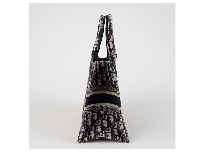 Dior Small Book Tote Bag Oblique Navy Blu - vista 5