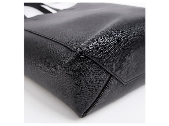 Cabas Céline Piccola Tote Verticale in Pelle e Borsa a Spalla Nera Nero - vista 10