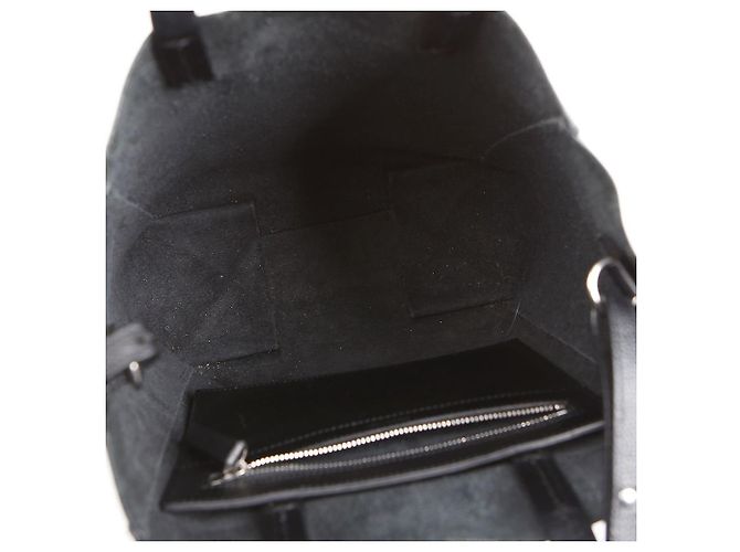 Cabas Céline Piccola Tote Verticale in Pelle e Borsa a Spalla Nera Nero - vista 12