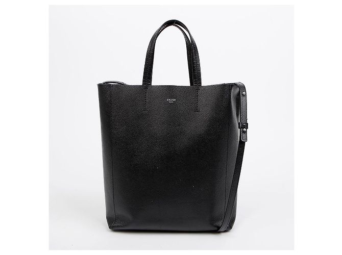 Cabas Céline Piccola Tote Verticale in Pelle e Borsa a Spalla Nera Nero - vista 2