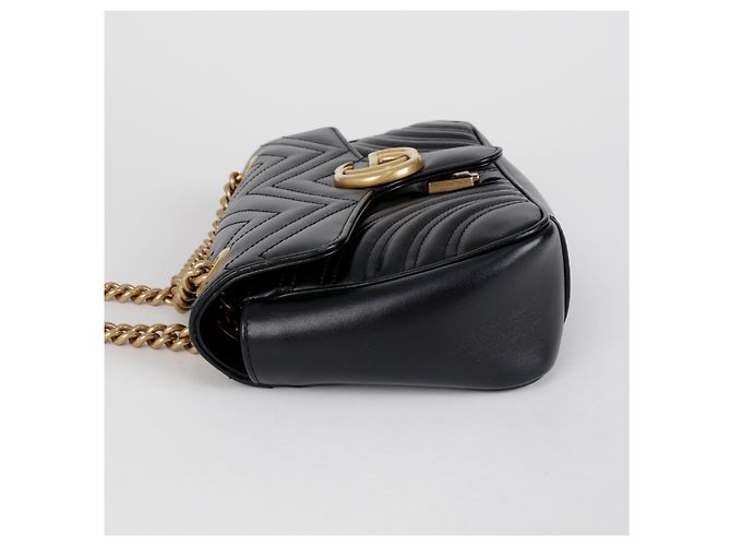 Gucci Borsa a tracolla GG Marmont Small Matelassé nera Nero - vista 5