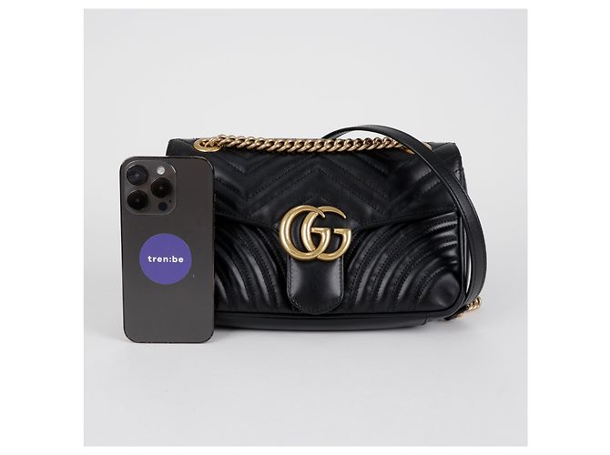 Gucci Borsa a tracolla GG Marmont Small Matelassé nera Nero - vista 6