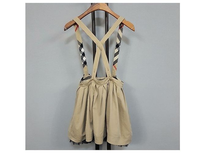 Burberry Kinderrock mit Hosenträgern Braun - Ansicht 5