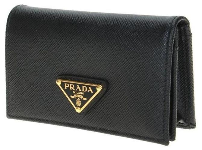 Prada Saffiano Kartenetui Prägung: QHH Schwarz - Ansicht 2