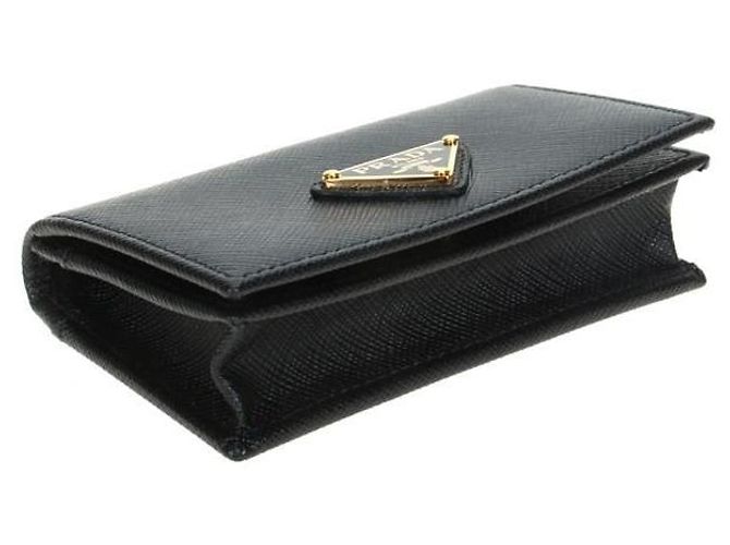 Prada Saffiano Kartenetui Prägung: QHH Schwarz - Ansicht 5