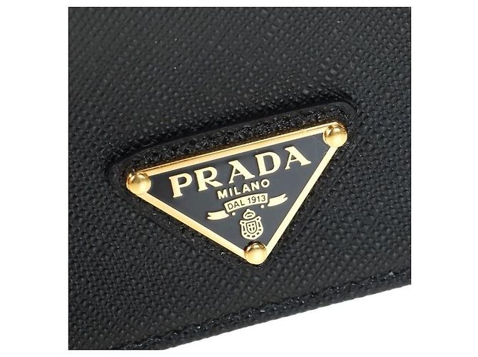 Prada Saffiano Kartenetui Prägung: QHH Schwarz - Ansicht 7