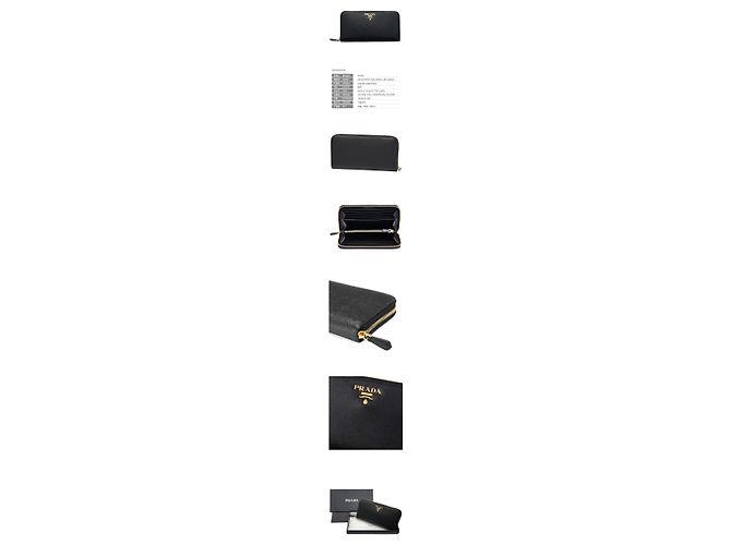 Prada Saffiano Logo Long Wallet Schwarz - Ansicht 2
