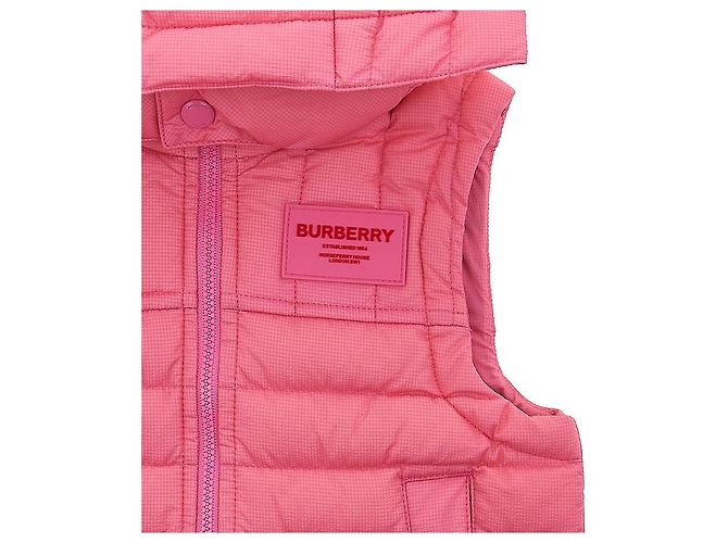 Burberry Kapuzen-Nylonweste mit Applikation für Mädchen Rot - Ansicht 4