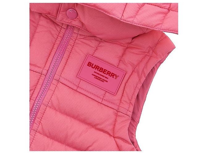Burberry Kapuzen-Nylonweste mit Applikation für Mädchen Rot - Ansicht 5