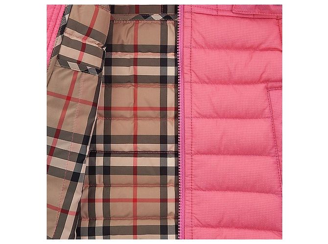 Burberry Kapuzen-Nylonweste mit Applikation für Mädchen Rot - Ansicht 8