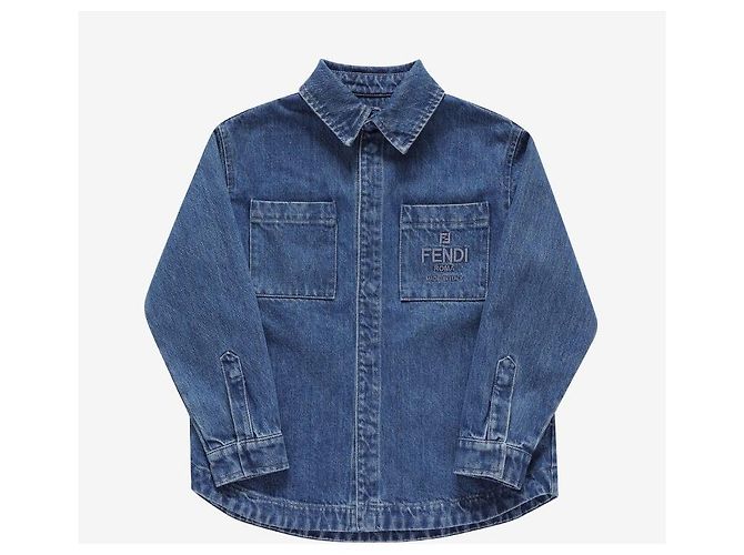 Fendi Denimjacke mit Logo Blau - Ansicht 2