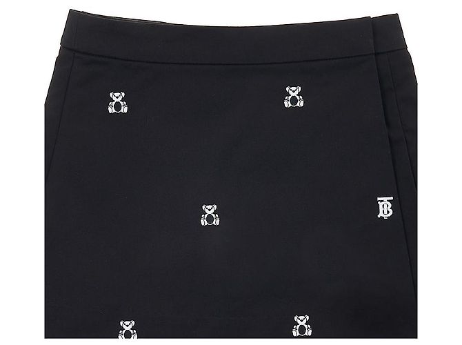 Burberry Gonna plissettata ATENA EMB con ricamo Thomas Bear Nero - vista 3