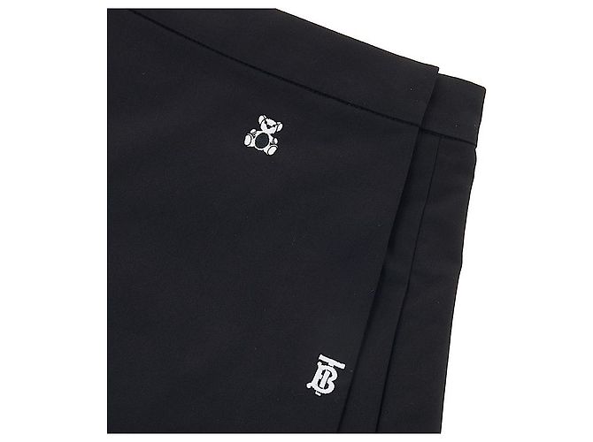 Burberry Gonna plissettata ATENA EMB con ricamo Thomas Bear Nero - vista 4