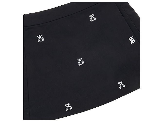 Burberry Gonna plissettata ATENA EMB con ricamo Thomas Bear Nero - vista 5