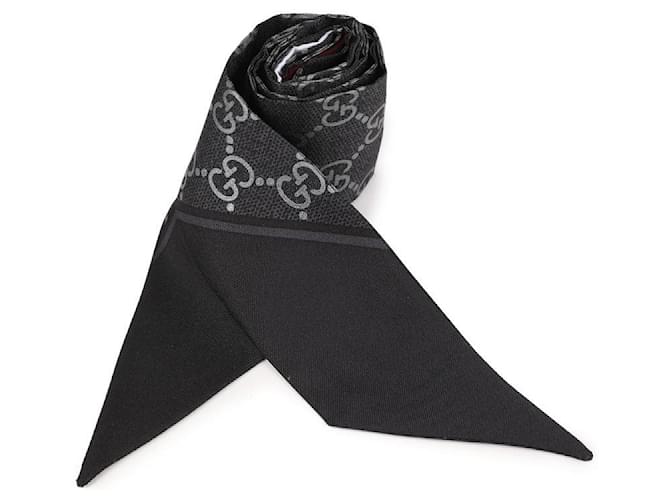 Gucci Nastro di seta stampato Nero - vista 4