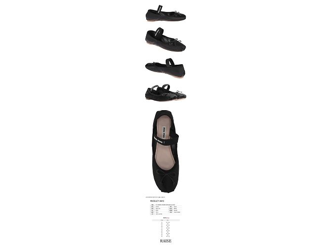 Miu Miu Ballerine piatte in raso Nero - vista 2
