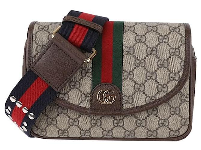 Gucci Piccola borsa a tracolla Ophidia Marrone - vista 3