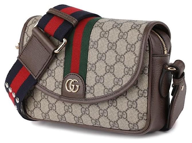 Gucci Piccola borsa a tracolla Ophidia Marrone - vista 4