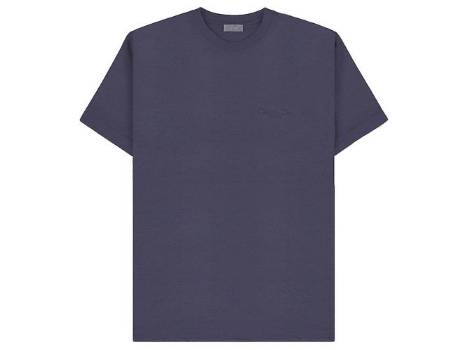Dior Herren T-Shirt mit ton-in-ton gesticktem Logo Blau - Ansicht 10