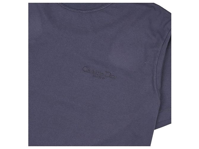 Dior Herren T-Shirt mit ton-in-ton gesticktem Logo Blau - Ansicht 5