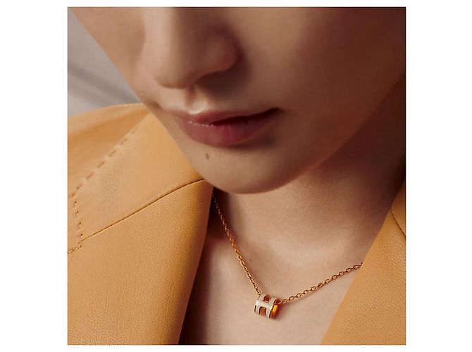 Hermès Colgante Mini Pop Oro Collar para Mujer Rose Dragee Rosa - vista 4