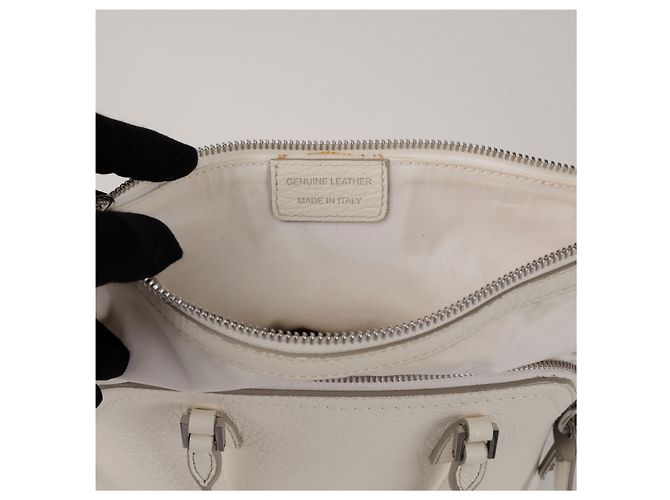 Maison Martin Margiela Mini borsa tote in pelle da donna Avorio Bianco - vista 10