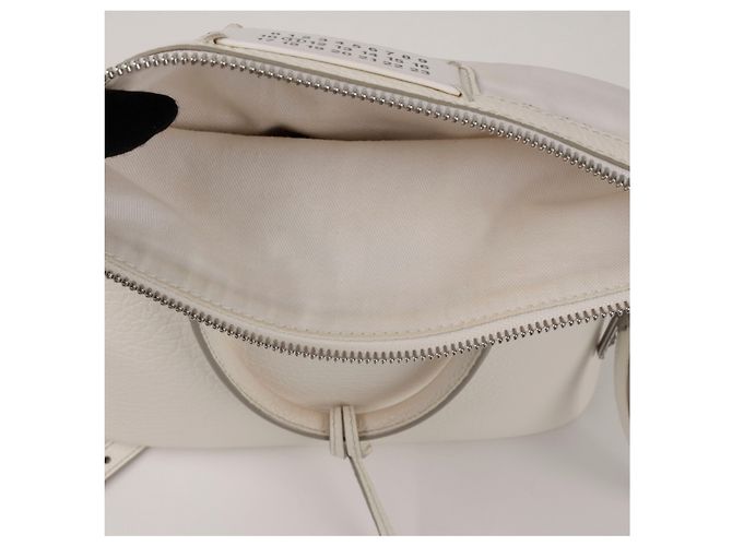 Maison Martin Margiela Mini borsa tote in pelle da donna Avorio Bianco - vista 11