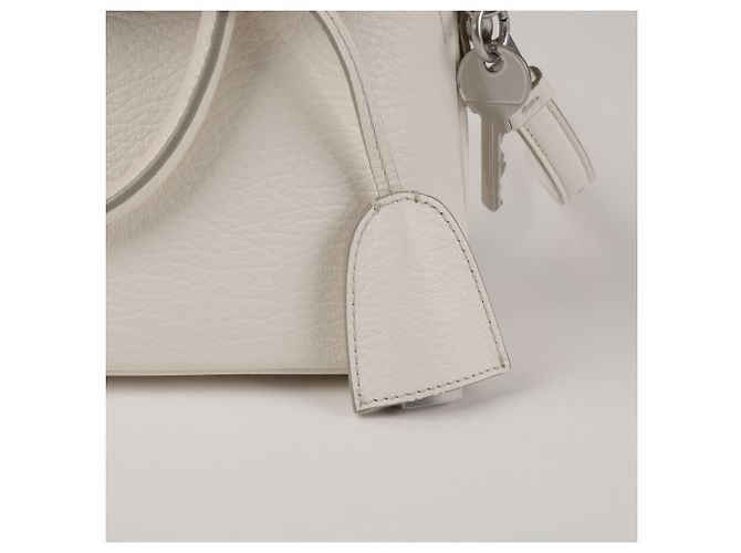 Maison Martin Margiela Mini borsa tote in pelle da donna Avorio Bianco - vista 3