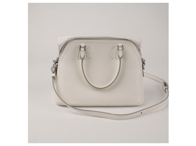 Maison Martin Margiela Mini borsa tote in pelle da donna Avorio Bianco - vista 5