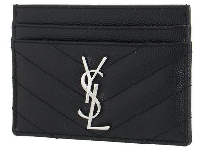 Saint Laurent Monogramm Kartenetui Prägung: Schwarz - Ansicht 2