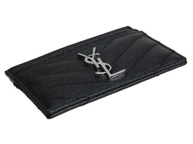 Saint Laurent Monogramm Kartenetui Prägung: Schwarz - Ansicht 5