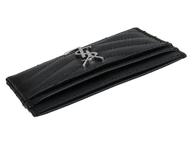 Saint Laurent Monogramm Kartenetui Prägung: Schwarz - Ansicht 6