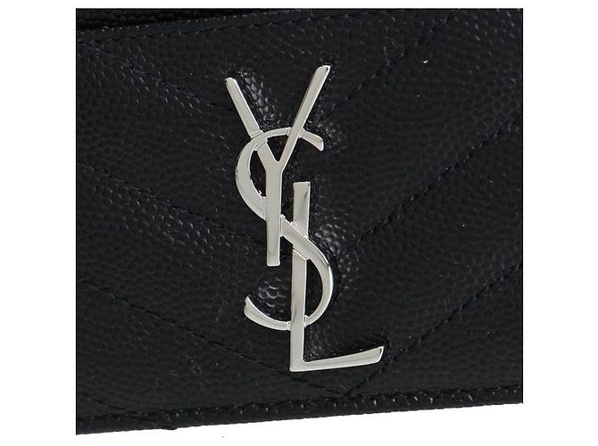 Saint Laurent Monogramm Kartenetui Prägung: Schwarz - Ansicht 7