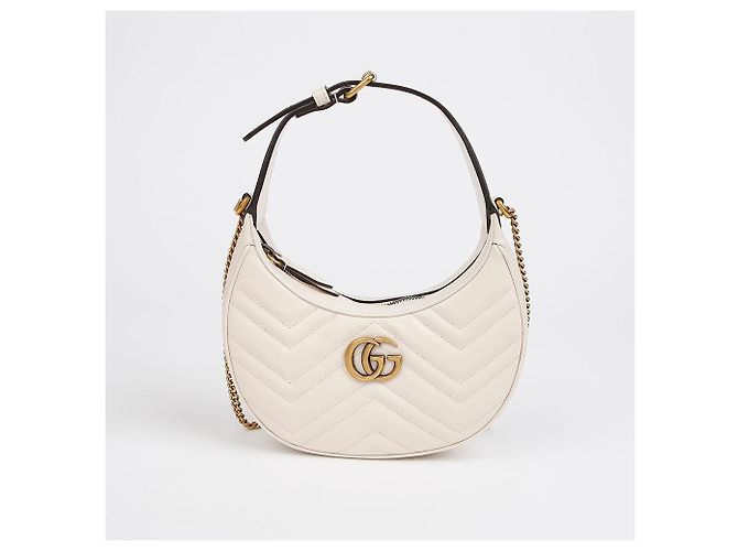 Gucci Mini borsa a tracolla GG Marmont mezzaluna Bianco - vista 2