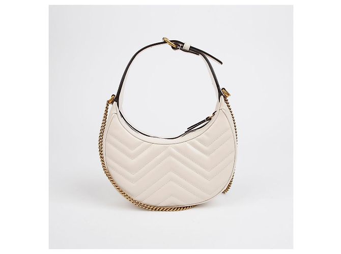Gucci Mini borsa a tracolla GG Marmont mezzaluna Bianco - vista 4