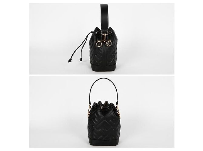 Fendi Mini borsa a tracolla Montrezzo FF Nero - vista 3
