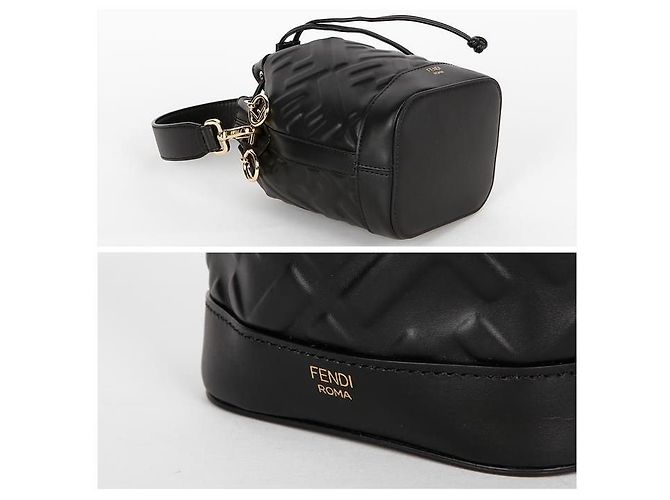 Fendi Mini borsa a tracolla Montrezzo FF Nero - vista 5