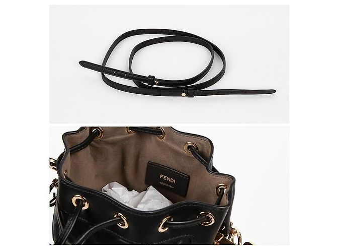 Fendi Mini borsa a tracolla Montrezzo FF Nero - vista 6
